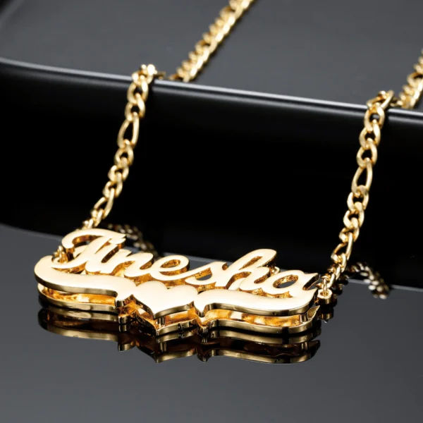 Double Plated Name Necklace for women