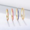 Rainbow Sterling Silver Diamond Rings