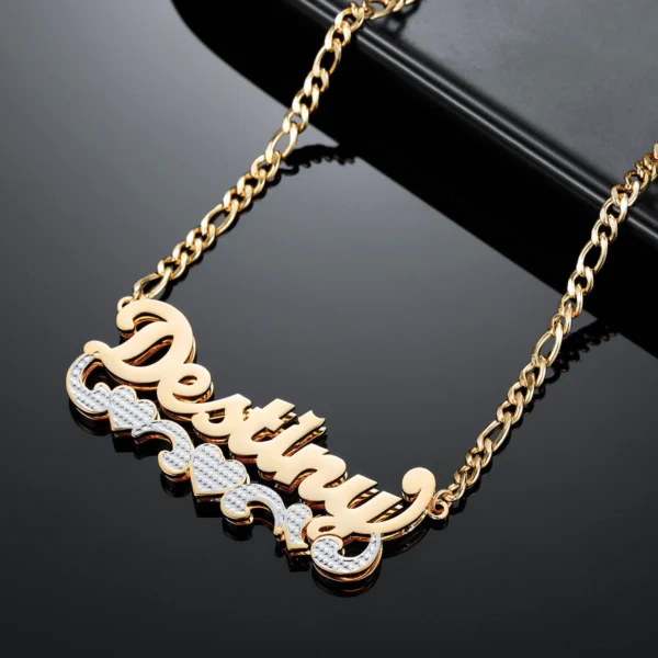 Double Plated Name Necklace For Women