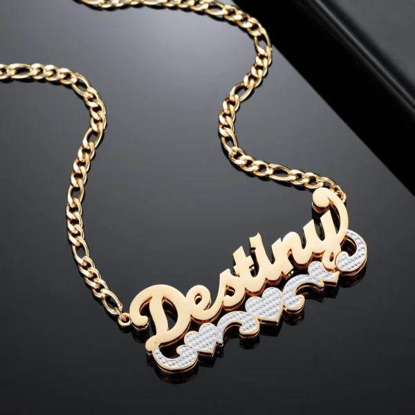 Double Plated Name Necklace For Women