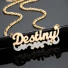 Double Plated Name Necklace For Women